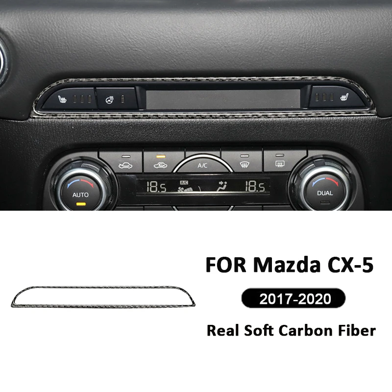 

For Mazda CX-5 2017-2020 Carbon Fiber Car Center Console Multimedia CD Buttons Panel Trim Frame Interior Decoration Sticker