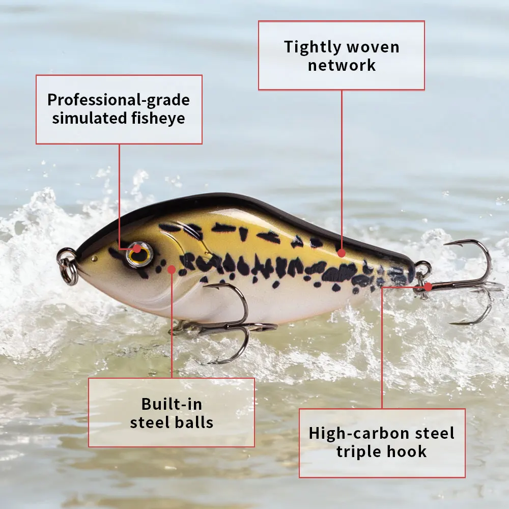 Hanlin بطيئة غرق 10 سنتيمتر 45 جرام طائرة شراعية Jerkbait Wobblers لعبة كبيرة الصيد بايك موسكي الصيد إغراء المغفل الطعم الاصطناعي معالجة