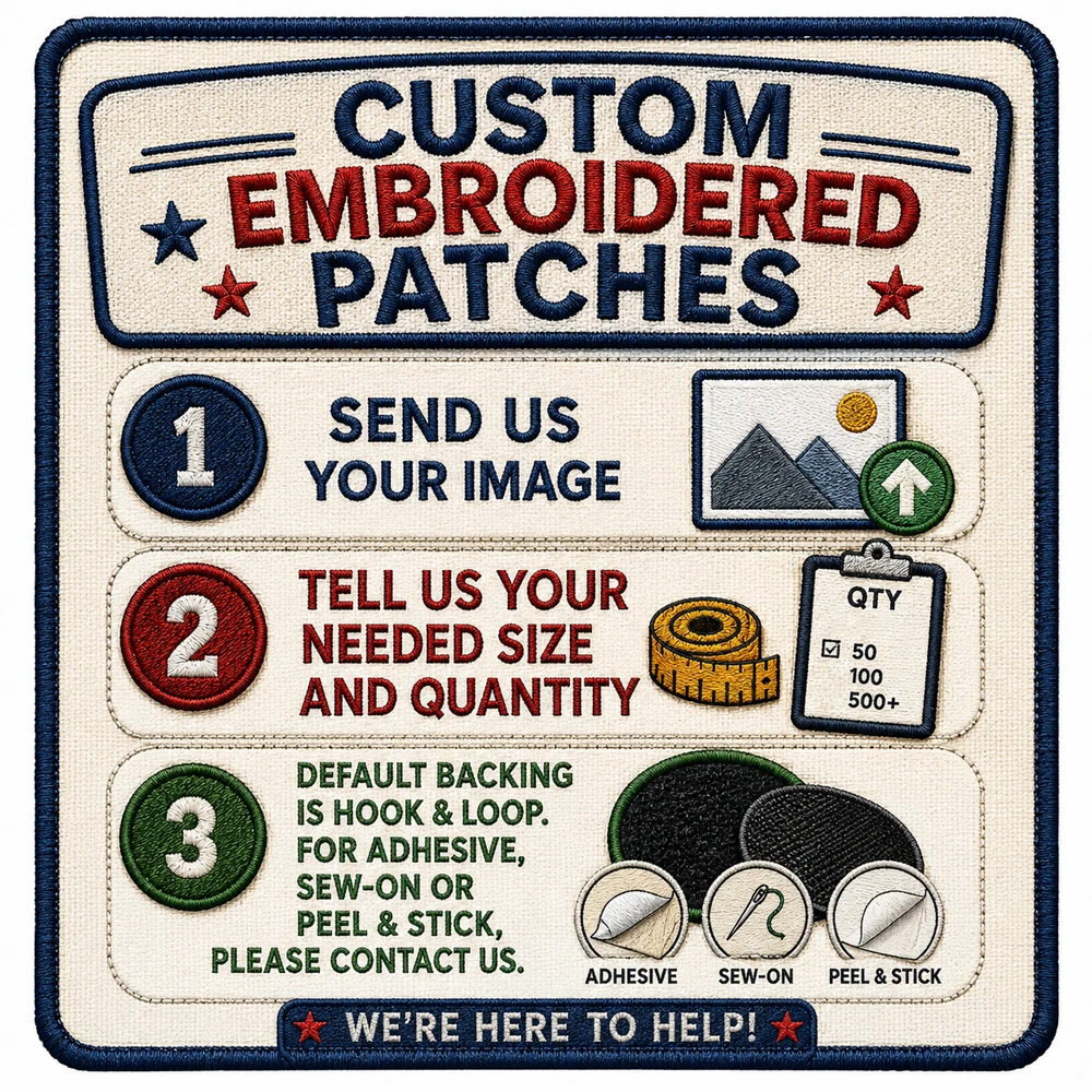 Custom Embroidery Patch, Make Your Own pictures, Personalized Team Logo and Fun Tactical Badge Ask customer service for details.