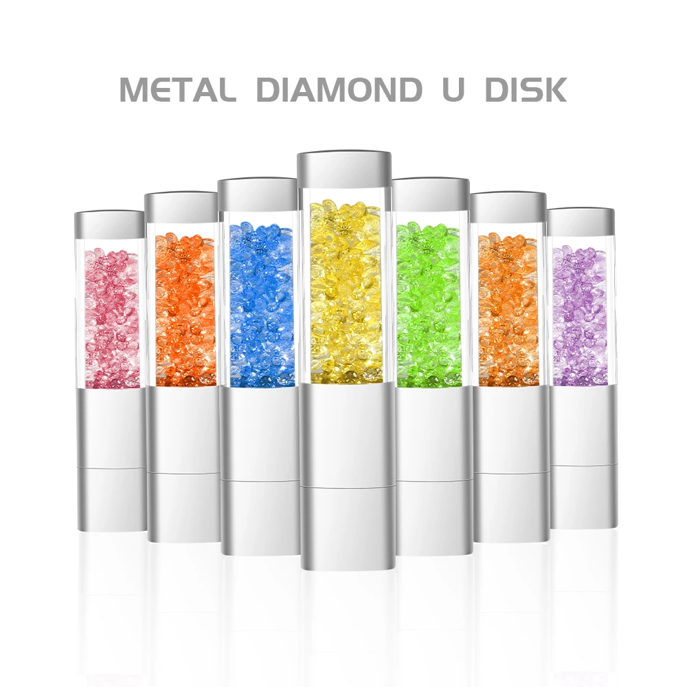 New Elegant Glass Diamond USB Flash Drive Creative Gifts Pen Drive Memory Stick Pendrive 128GB 64GB 32GB 16GB 8GB 4GB