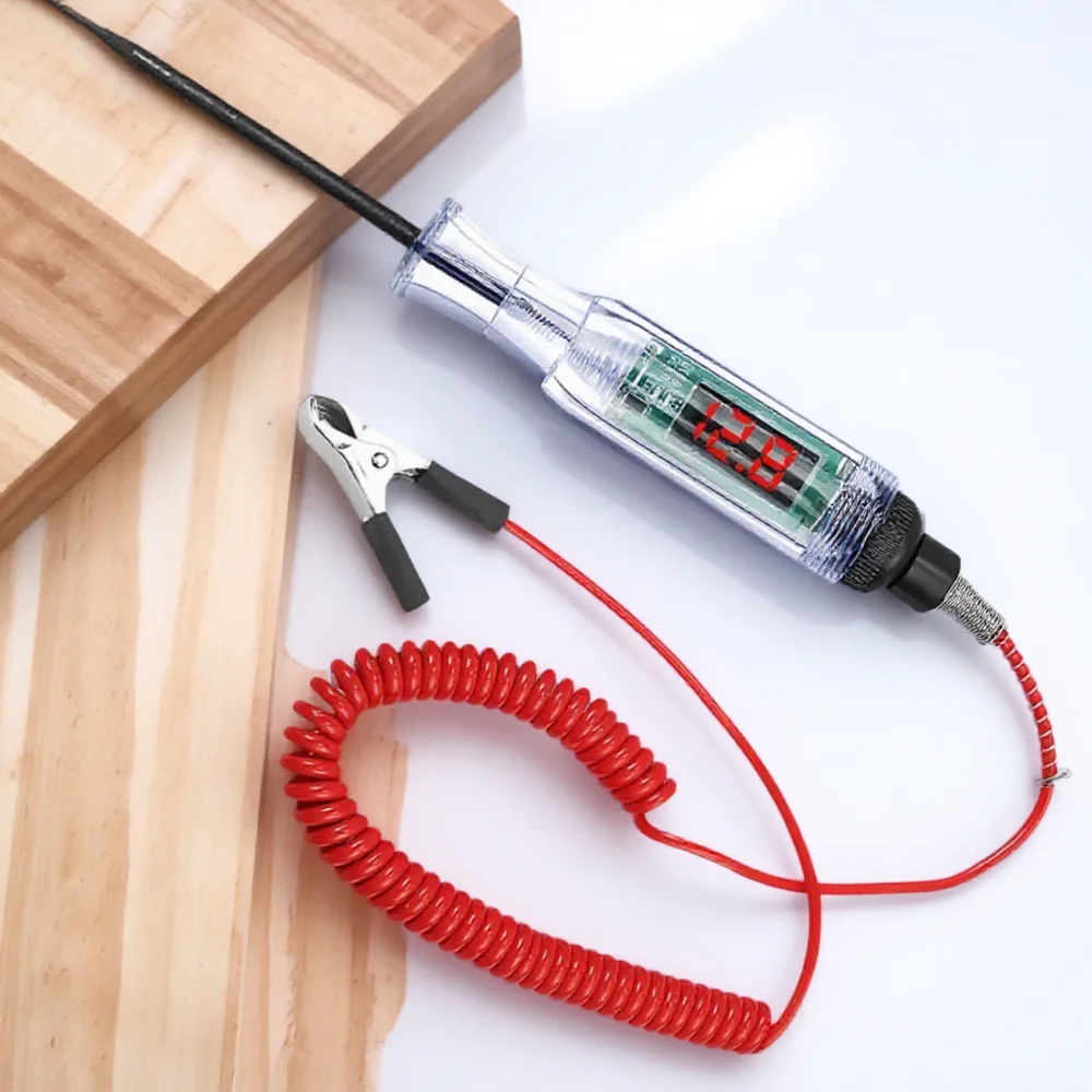 

Цифровой автомобильный тестер напряжения для грузовиков, зонд постоянного напряжения, ручка с подсветкой, автомобильный диагностический инструмент для проверки батареи