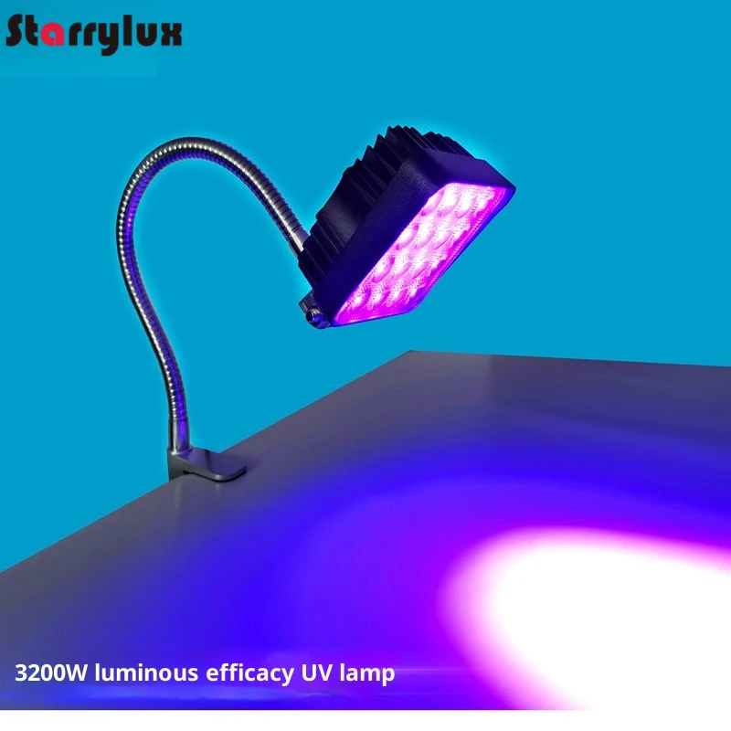 Fixture Type High-Intensity UV Curing Lamp for UV Glue 3D Printing, 365/395/405nm Ultraviolet Light Fast Curing Equipment