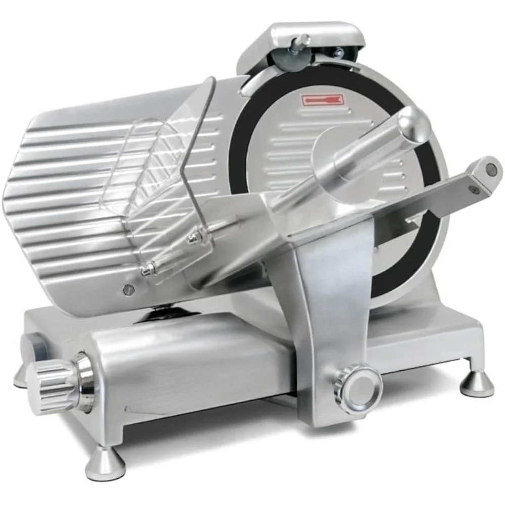 Metal Collection MS-10DT Commercial 320W 10-Inch Meat Slicer Anodized Aluminum Base with Teflon Blade