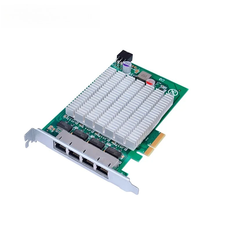 

2025 hot sale Piesia PCIe 2.0x4 Expansion Card 2500/1000/100/10Mbps 4 X RJ45 LAN PCIe Riser Card Supply POE Network Interface Ad