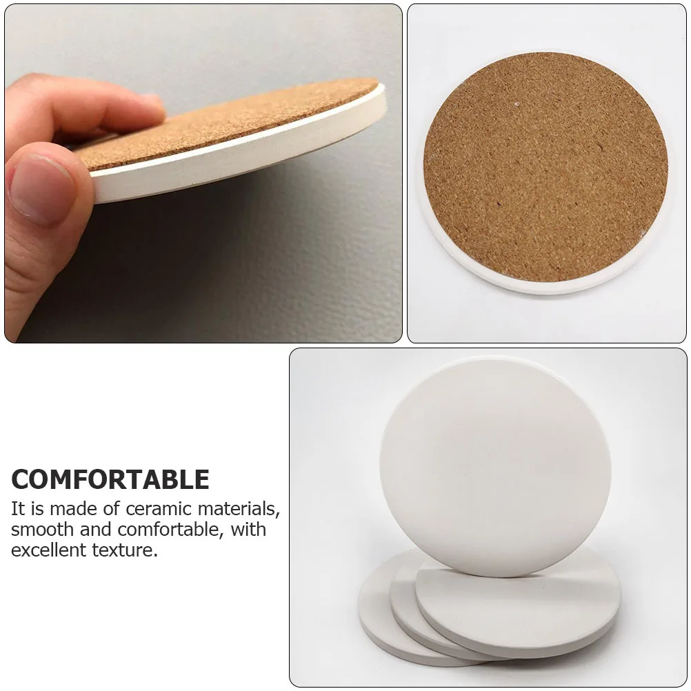 

12pcs Ceramic Mat Heat Insulation Absorbent Coasters For Heat Insulation Coasters Home Party Supplies White Table Protector Pad