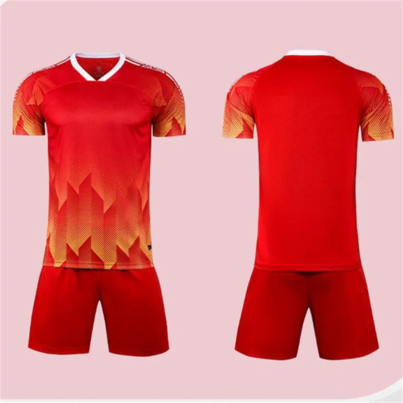 زي تدريب كرة القدم من البوليستر بنسبة 100% عالي الجودة للجنسين OEM مع مجموعة طباعة الاسم للبالغين #4