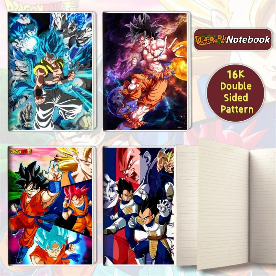 

Dragon Ball Z 16K Double-Sided Print Notebook, Lined Journal for School, Birthday Gift for Anime Fans