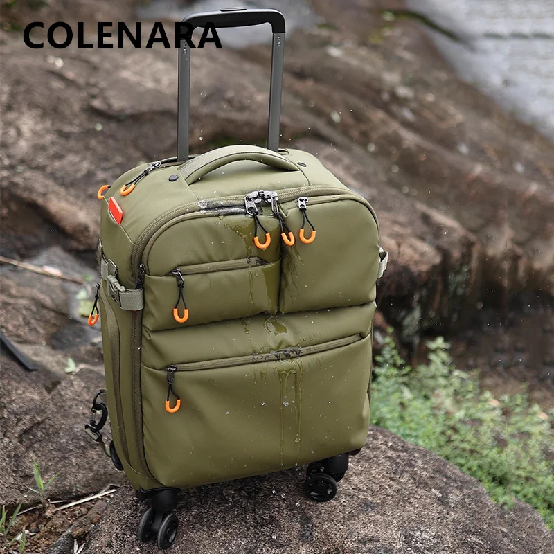 COLENARA حقيبة سفر محمولة أكسفورد القماش الصعود صندوق 18 بوصة حقيبة تروللي بعجلات صغيرة للرجال عجلة عالمية المتداول الأمتعة #2
