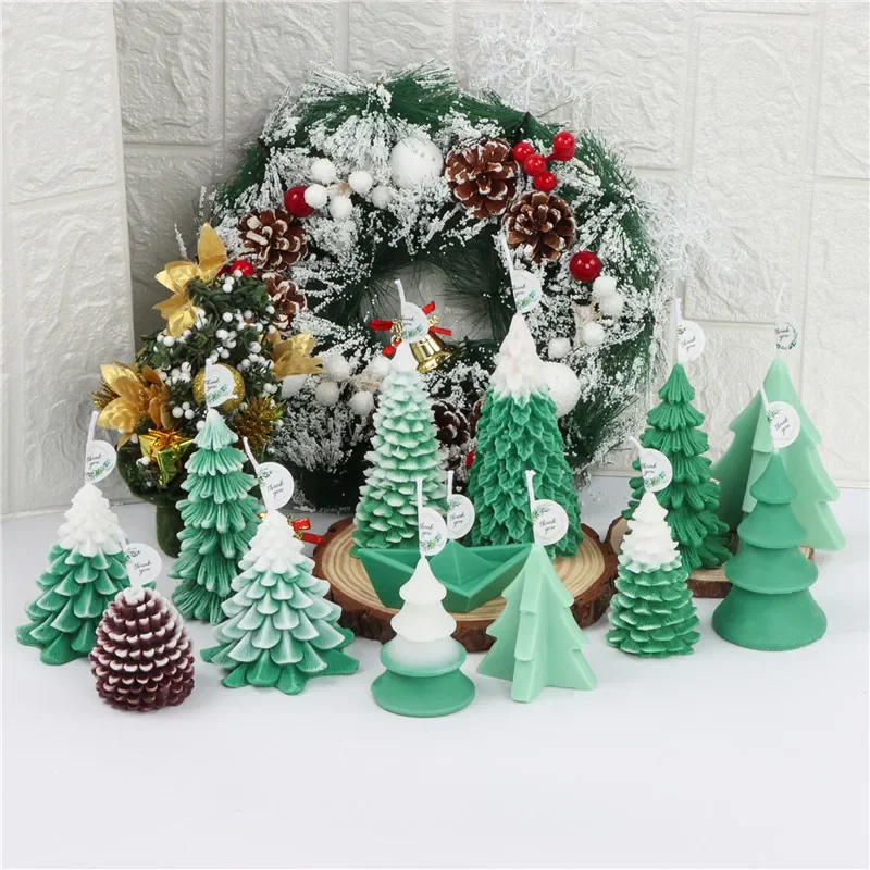 Large Christmas Scented Silicone Candle Mold DIY New Santa Christmas Tree Gypsum Handmade Soap cake chocolate Molds Resin making