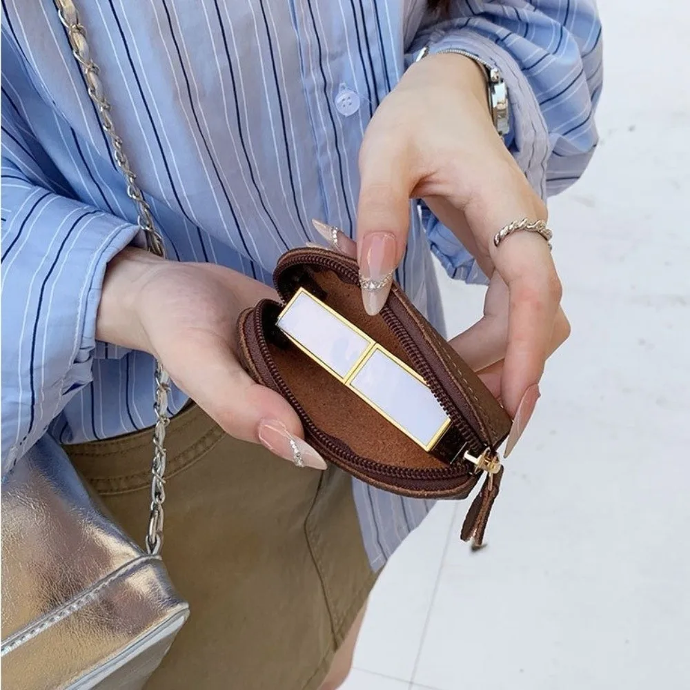 Personalized Solid Color Women's Wallet Waterproof Zipper Mini Coin Bag Compact Durable Lipstick Sstorage Bag Daily