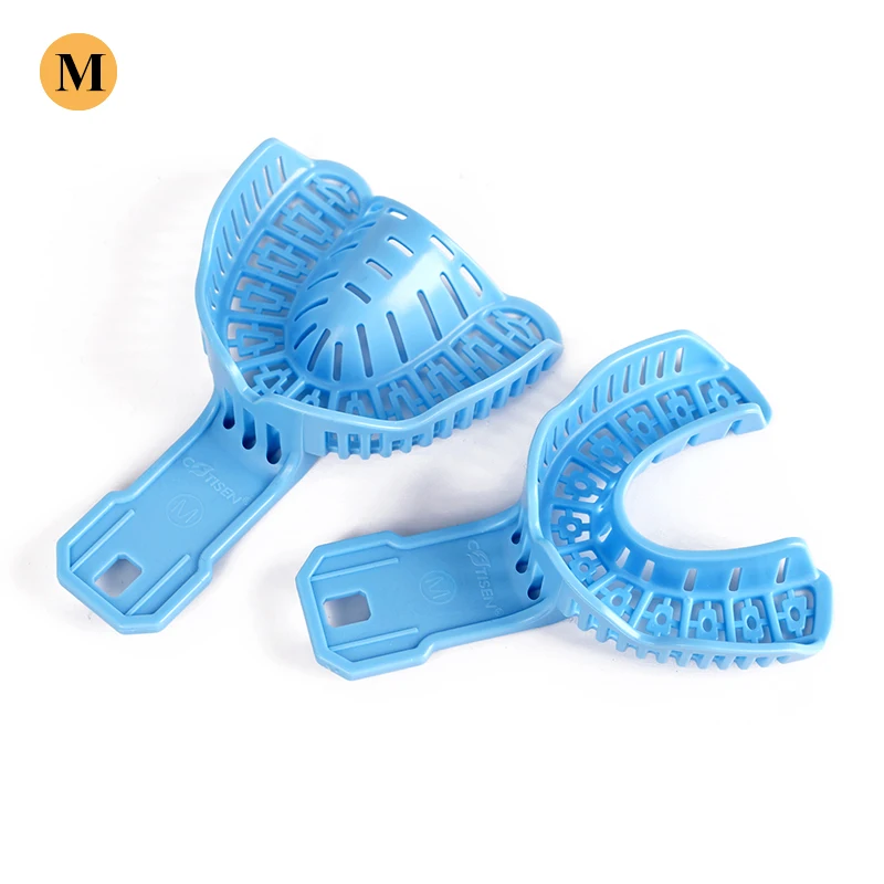 3 Pairs Dental Implant Tray Plastic Teeth Holder Full Mouth Partial Mold Tray Disposable Impression Trays S/M/L Dentist Tools