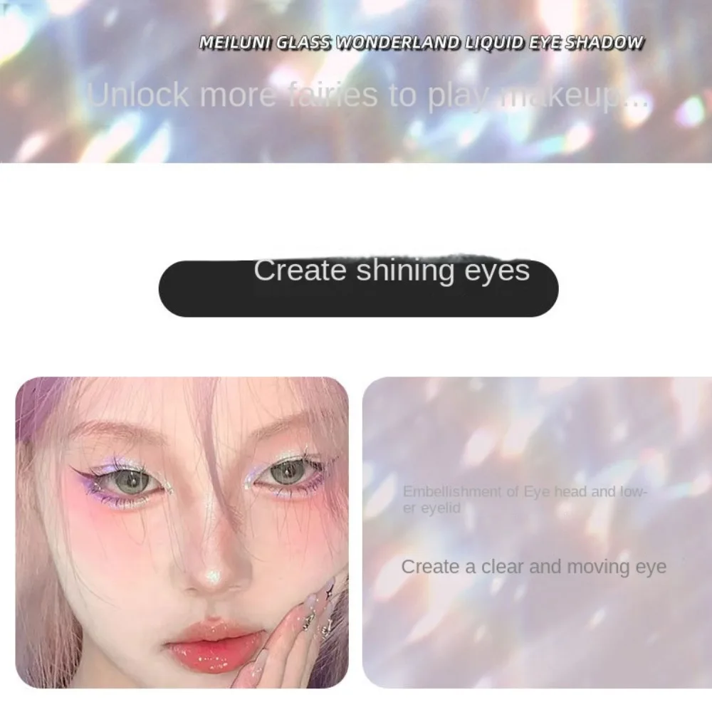 Ombretto liquido ad asciugatura rapida Ombretto impermeabile con glitter a lunga durata Shine Tricolor