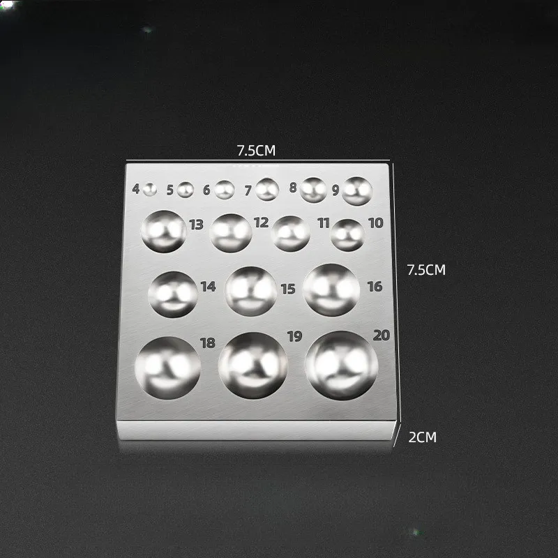 Steel Rectangular Dapping Block with 14 Hole 16 Hole and 18 Hole Variants for Metal Stampers and DIY Jewelry Enthusiasts