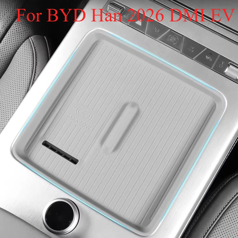 

For BYD Han 2026 DMI EV Silicone Wireless Car Charging Pad Non-Slip Mat Dust-Proof Charger