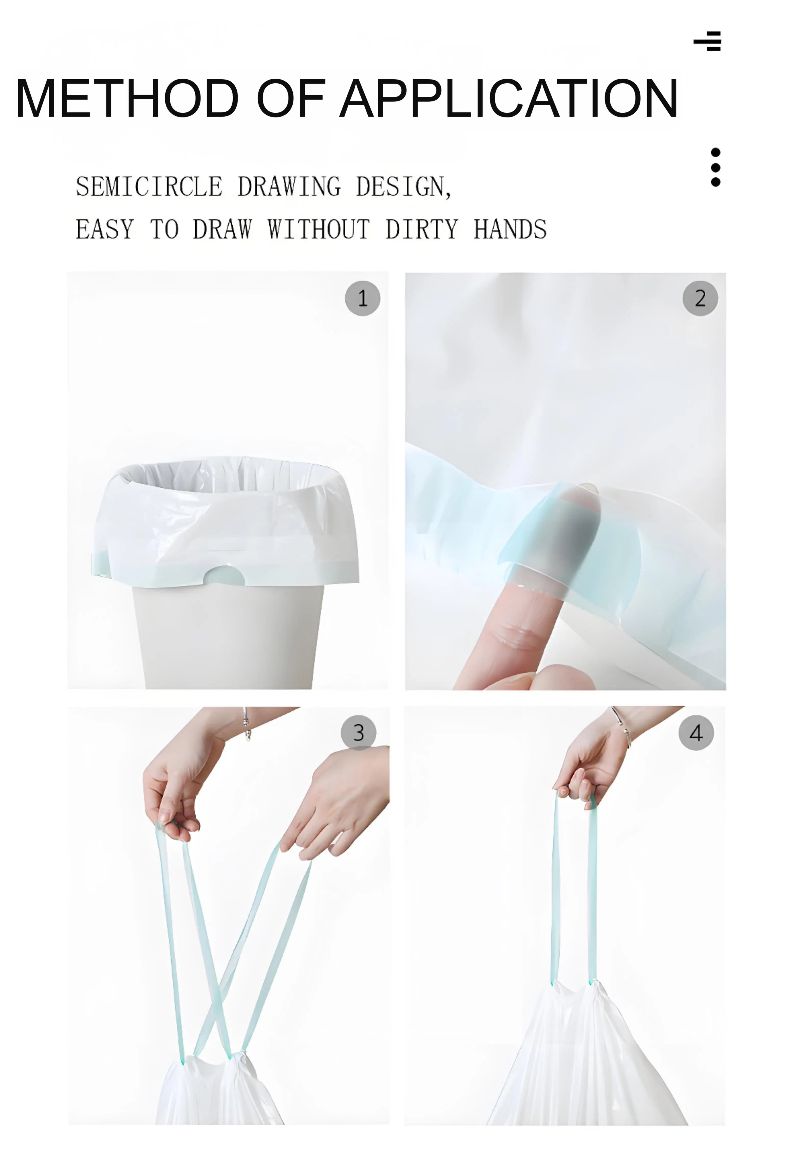 Boxed drawstring garbage bag Household automatic closing thickened large rope cleaning garbage bag