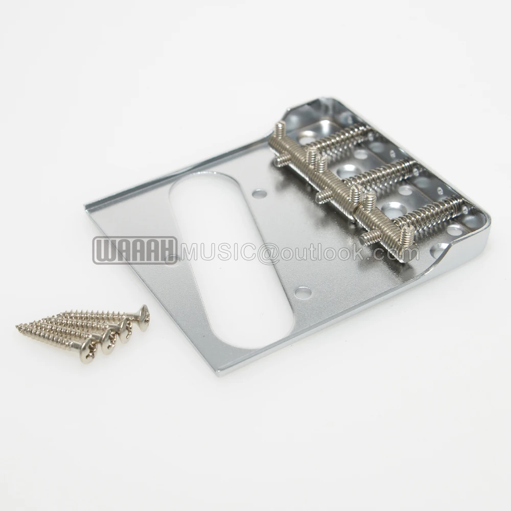 Vintage Chrome Guitar Bridge Thread Iron Chrome Material Saddles for Tl Electric Guitar Replacement