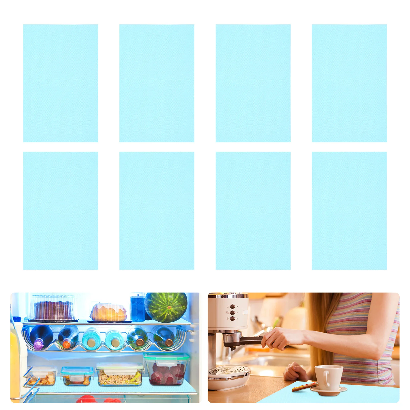 

8 Pcs Non-slip Mat Stain Resistant Mats Cabinet Refrigerator Mini Liners Eva Fridge Anti-skid