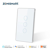 Zemismart Homekit WiFi Smart Wall Light Switch 3 Gangs Touch Panel US Interruptor Work with Tuya App Alexa Google Home