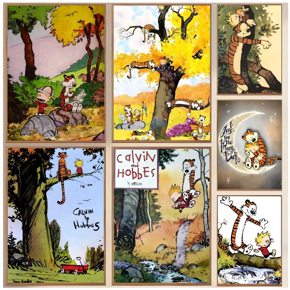 Whimsical Comic C-Calvin and Hobbes Poster  Classic Home Interior Design & Modern Wall Decor Art Collection