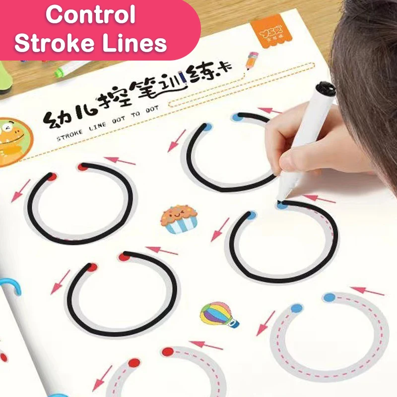 144pages Reusable Kids' Writing Book - Erasable Practice For Ages 3-6, Durable Training Workbook