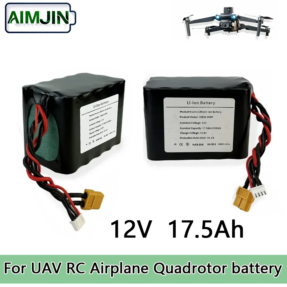 

3S5P 12V 17.5Ah Rechargeable Li-ion Battery Pack 18650 For Various RC Airplane Drone Quadrotor XH2.54-4P XT60