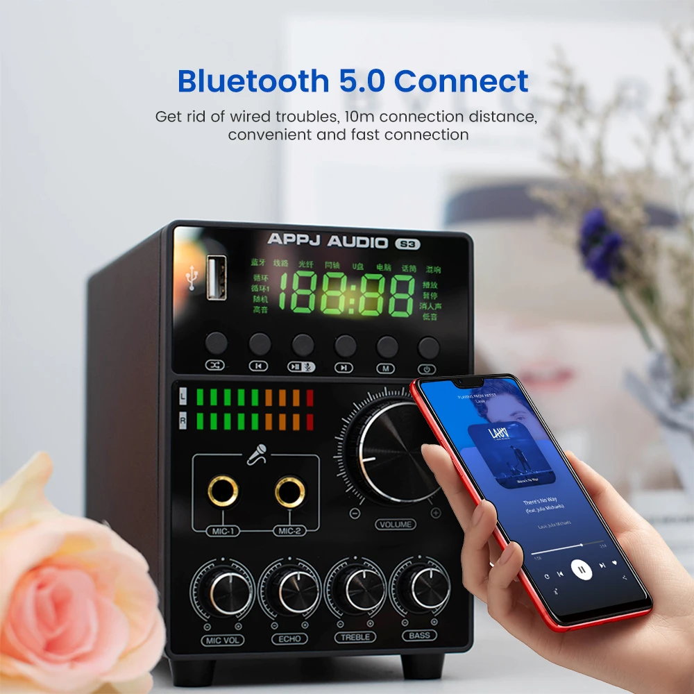 AIYIMA Digital Profession MA12070 Power Audio Amplifier Bluetooth 5.0 HiFi Amp Stereo USB Karaoke Treble Bass Control Home 80Wx2