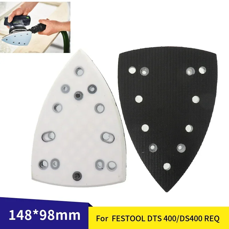 148x98mm Dust-Free Backup Sanding Pad for Hook Loop Sanding Discs, Replace FESTOOL DTS 400/DS400 REQ Sander Grinding Machine