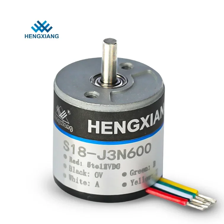 New HENGXIANG Micro Mini Incremental Rotary Encoder S18 Solid Shaft 2.5mm NPN TTL Optical up to 16384PPR IP50 DC5V-30V 18mm