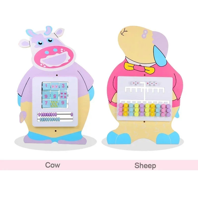 Gioco da parete per animali Orologio Kit di costruzione di modelli musicali Giocattoli educativi Simpatico mucca Pecora Gufo Regali di gioco per bambini Giocattoli per bambini in legno