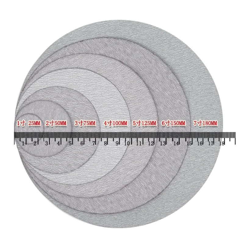 1 Inch(25mm)-7 Inch(180mm) Sanding Discs Hook & Loop White Dry Grinding Sandpaper 60 Grit-1200 Grit for Wood Metal Car Sanding
