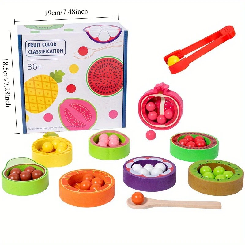 ألعاب تعليمية مونتيسوري الخشبية للشباب، خرز بمشبك، تصنيف الألوان، تدريب المطابقة المعرفية، تعلم الألعاب العقلية #3