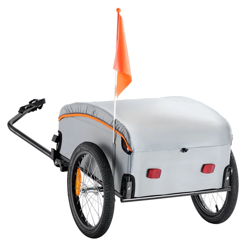 Heavy-Duty Bicycle Wagon Cart, 100 Lbs Load Capacity,Foldable Compact Storage,16