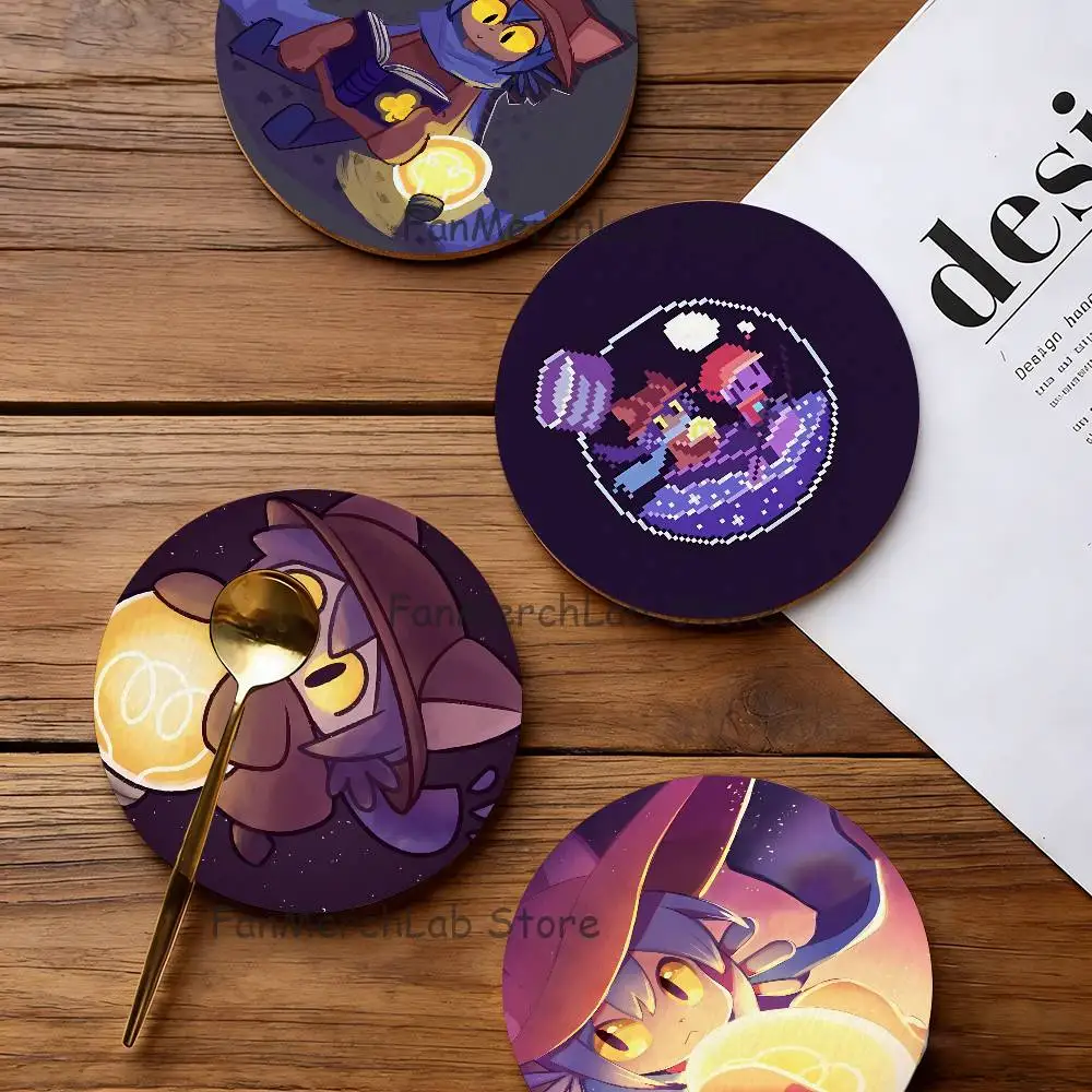 

Anime N-Niko O-OneshotS 2D Pattern round Wooden Coaster Decorative Coffee Cup for Use in Coffee Shops Bars Wine Beer