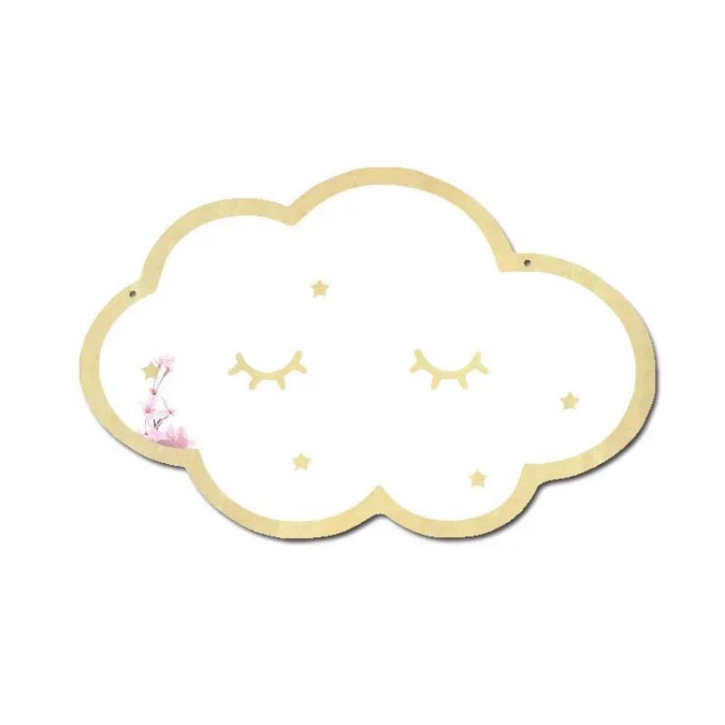 Acrylic Decorative Mirror, Children Ice Cream Stars Cat, Home Wall Decoration Artwork, Wooden Crown Cloud, Nordic Tools
