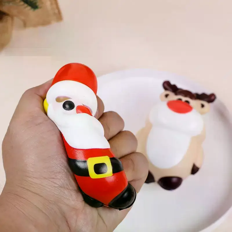 Presente de ano novo 2025 decoração de festa de natal brinquedo de alívio de estresse de natal papai noel árvore de natal espremendo brinquedo saltando