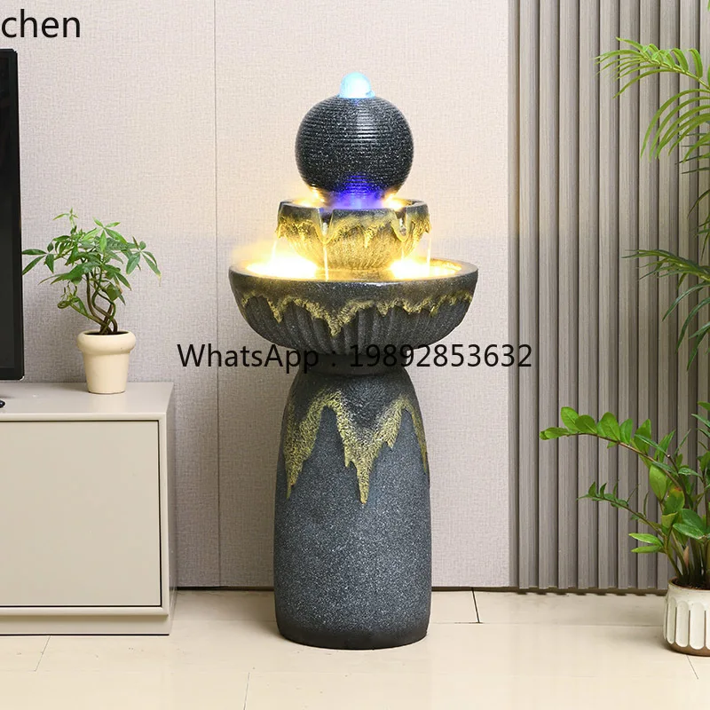 flowing water ornament circulating water feng shui wheel floor humidification living room entrance decoration