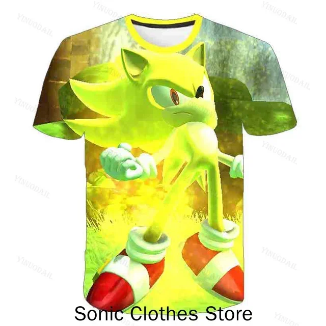 3D Sonic T-shirt for children cute cartoon short sleeved for boys and girls casual Stitch summer Big eared dog T Shirt