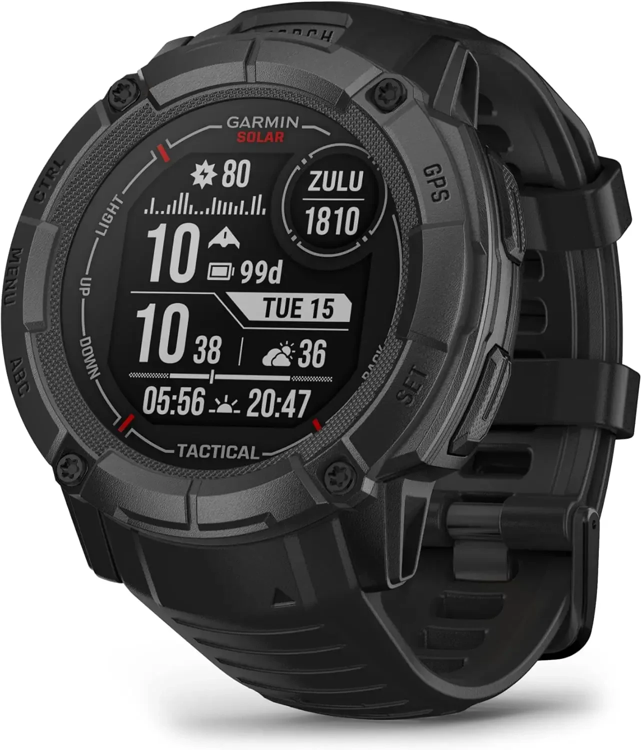 Built-in Flashlight, Ballistics Calculator,Instinct 2X Solar - Tactical Edition, Rugged GPS Smartwatch