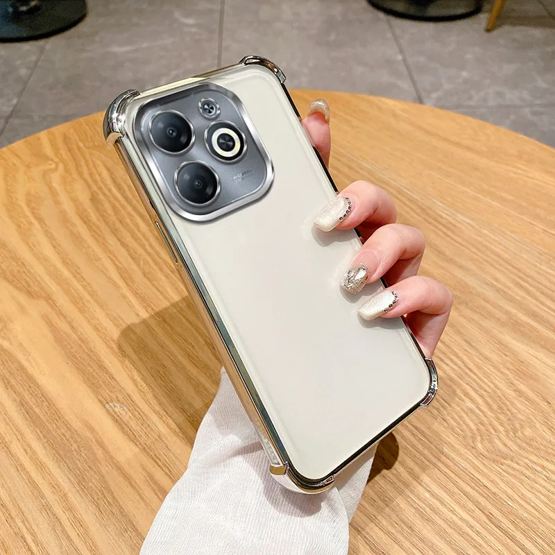 For Infinix Smart 8 Case Infinix Smart 9 Phone Case Smart 7 8 Pro 8 Plus Four Corners Thickening Shookproof Plating back cover