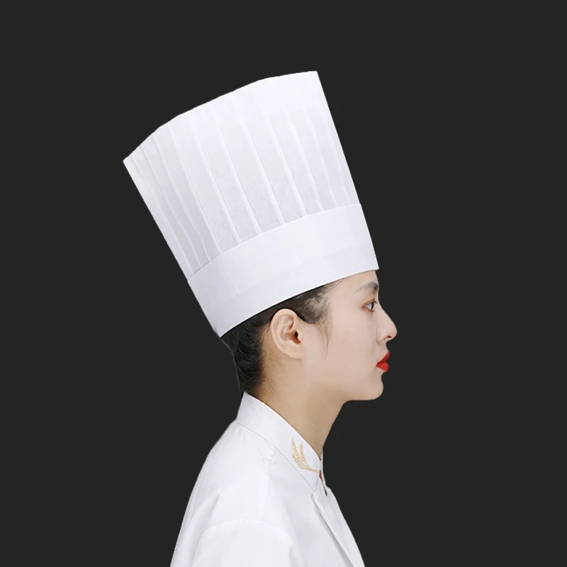 Chapeau de Chef pour femme, couvre-chef Non tissé, épais, jetable, idéal pour la cuisine, hôtel, hiver, 20 pièces