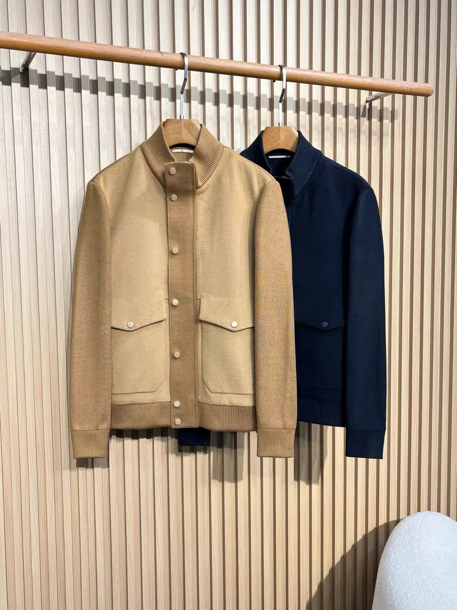 

LP итальянская осенне-зимняя шерстяная куртка в старом денежном стиле с воротником-стойкой