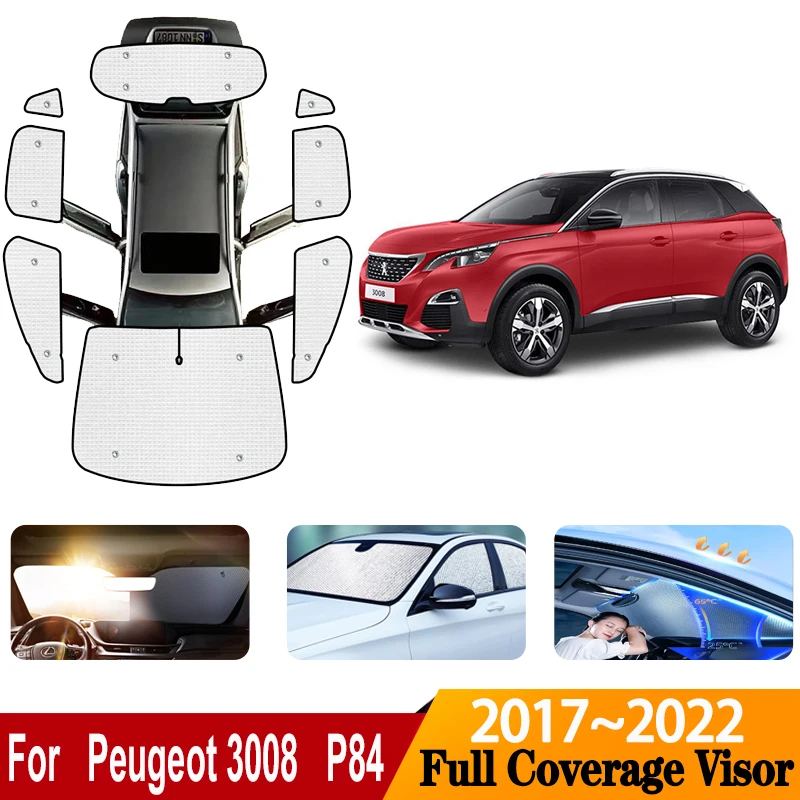 

Car Coverage Sunshades For Peugeot 3008 Accessories MK2 P84 2017~2022 Sun Visor Sunscreen Window Sunshade Covers Car Accessories