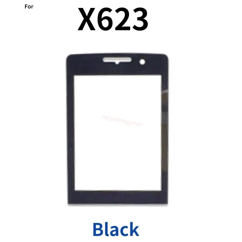 Novaphopat Black Glass Screen For Philips Xenium X623 623 Glass lens Panel Replacement + tracking