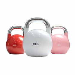 Fitness podnoszenie ciężarów Kettlebells regulowane tanie żeliwny czajnik dzwonki 12-32kg kolorowo powlekane stalowe zawody Kettlebell