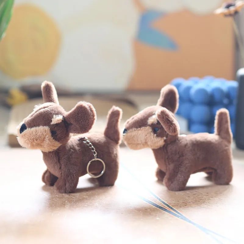 Leuke Teckel Hanger Knuffel Cartoon Zachte Realistische Pluche Gevulde Pop Puppy Rugzak Decoratie Sleutelhanger Creatieve Geschenken