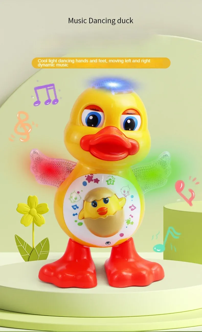 Pato Bailarín Musical Con Luces LED – Juguete Interactivo Que Se Mueve, Camina Y Baila Al Ritmo De La Música, Hecho De ABS No Tóxico Y BPA-free, Ideal Para Bebés Y Niños, Estimula La Coordinación Y Los Sentidos, Regalo De Cumpleaños O Navidad, Tamaño 19×14.3×11.9 Cm