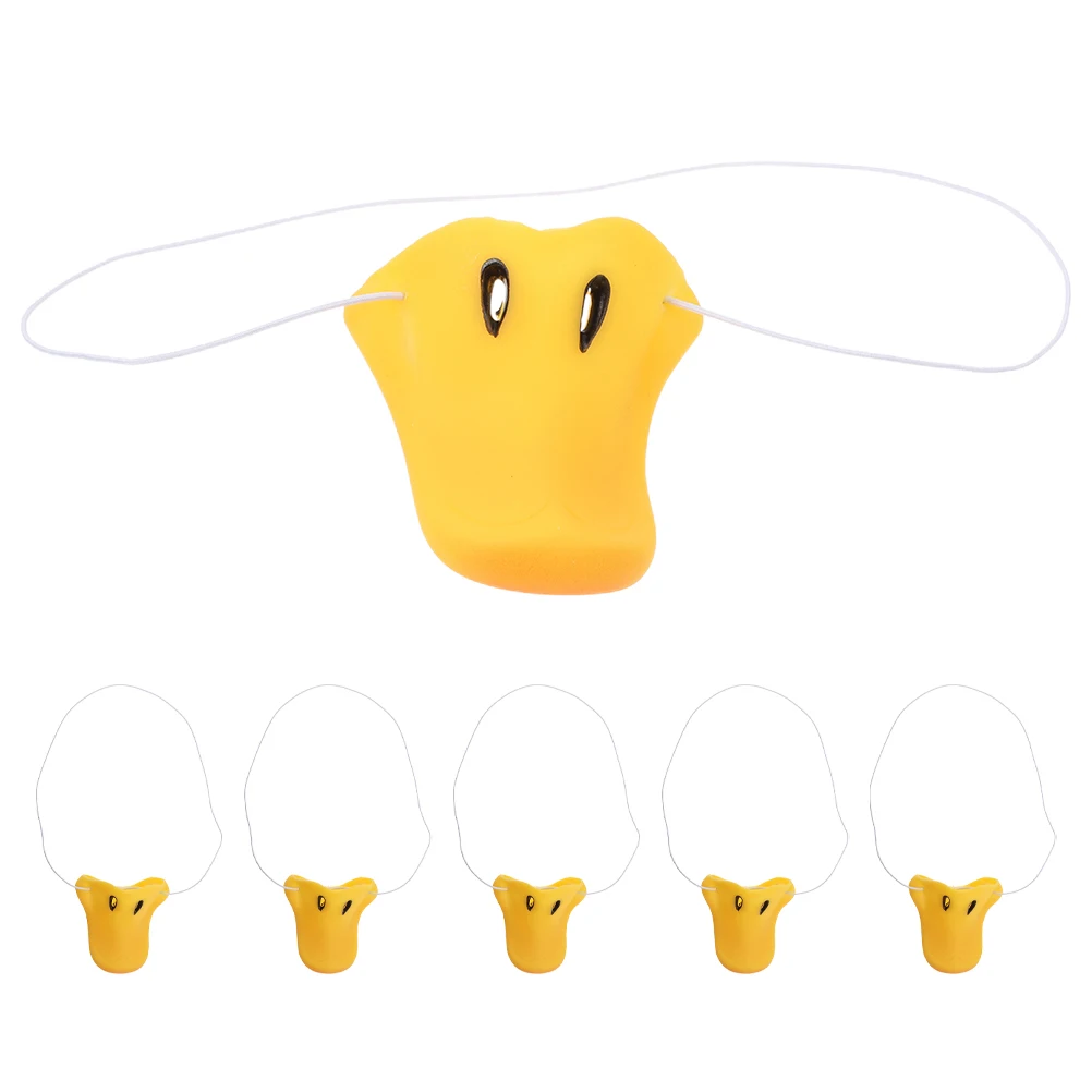 6 pçs realista amarelo pato nariz cosplay adereços diversão fontes de festa aniversário halloween traje acessórios pato traje acessórios