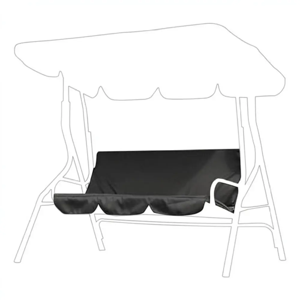 Outdoor Hanging Swing Seat Cover Protector Patio Garden Furniture Dustproof Shield Waterproof Durable Black Fabric - view 2