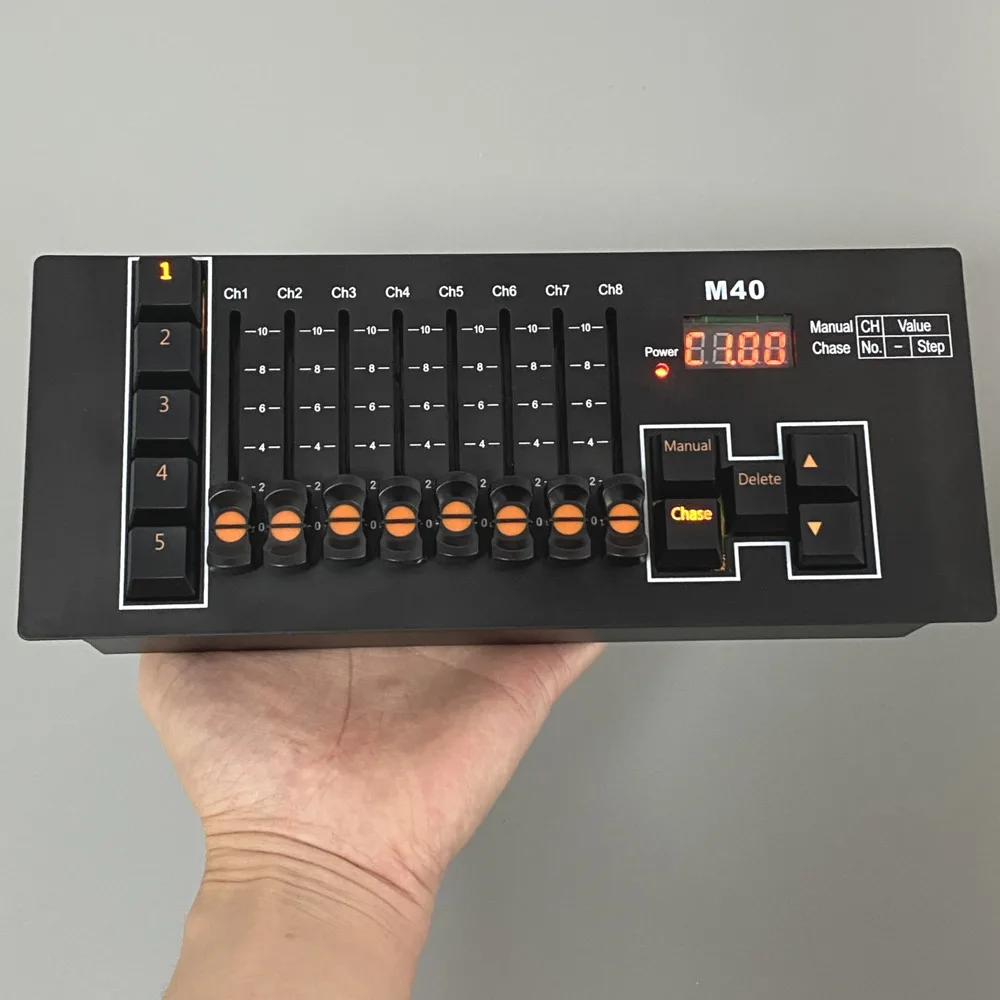 Draagbare DMX-controller Podiumverlichting DMX512 Miniconsole Werkt op batterijen voor mobiele DJ Wedding Uplights Draadloos LED Par Light