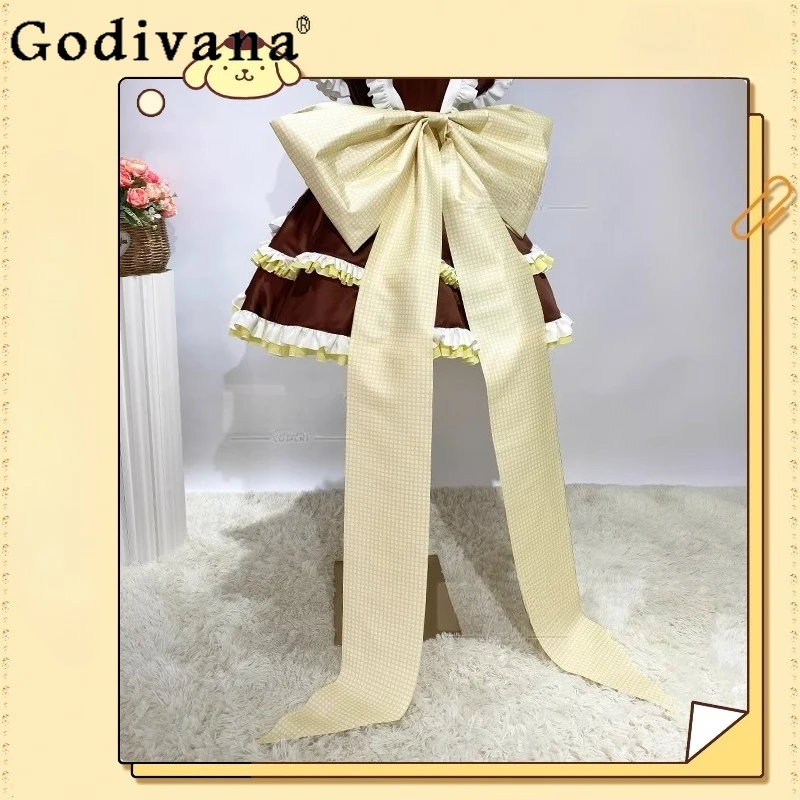 Wonderful Cosplay Costume for Women Big Bow Uniform Dress Set Girls Halloween Carnival Party Christmas Play Role Clothes